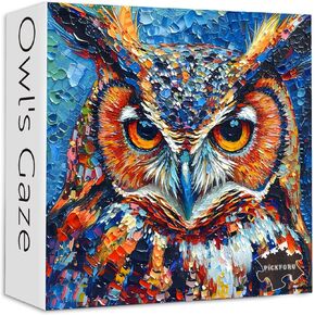 PICKFORU Owl Puzzles 1000 Pieces, Bird Art Puzzles Hard, Impossible Difficult Jigsaw Puzzles 1000 Pieces Owl Painting, Challenging Puzzles as Owl Decor