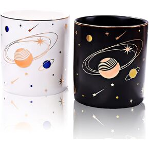Pen Holder Brush Holder Organizer Pencil Holder Desktop Organizer Brush Holder Ceramic Cute Pencil Holder, Black and White