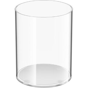 Clear Acrylic Cylinder Pen Holder with Anti-slip Silicone, Round Makeup Brush Storage, Desk Organizer for Office, Home, School Supplies