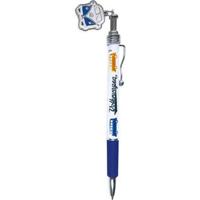 BRISA VW Collection - Volkswagen Retractable Ballpoint Pen with Beetle Bug Charm, good grip, Black, Medium Point (Love That Bug/Pink)