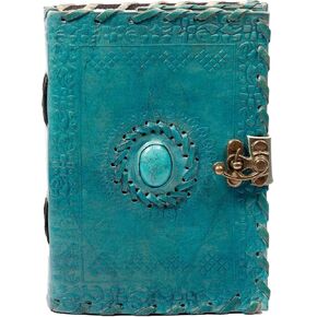 TUZECH Leather Journal for Men and Women Leather Diary to Write Poems,Sketchbook, Record Keeping Notebook Personal Memoir with C- Lock Unlined (7 Inches) (Orange)