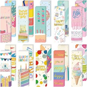 100 Pcs Happy Birthday Bookmarks Bulk Happy Birthday Classroom Gifts for Kids Students Teacher Reward Back to School Birthday Party Favors Classroom Stationery Supplies