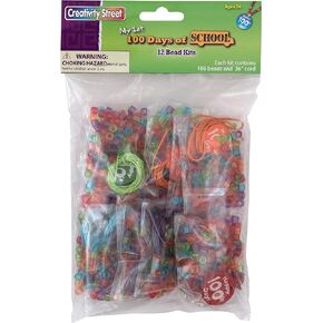 Chenille Kraft 100 Days Bead Kits, 12-Pack, Small