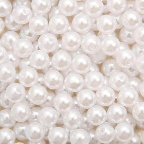 100PCS 16MM Pearls Beads with Hole Pearls for Jewelry Making, Ivory Round Pearls for Crafts, Faux Spacer Pearls Beads for Bracelet Necklace, DIY Bag Clothes, Vase Filler, Decorations