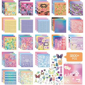 60 Sheets Kpop Stickers Spool Book 3800+ Cute Stickers Kawaii with Colorful and Various Patterns self Adhesive Korean Stickers and Japanese Stickers DIY Deco Stickers to Beautify Your Life(Pink)