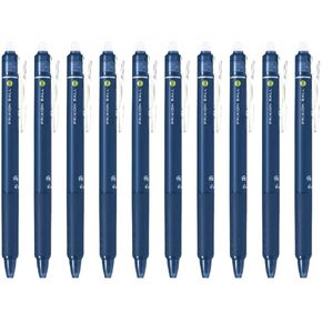 Pilot FriXion Ball Knock Retractable Erasable Gel Ink Pens, Extra Fine Point 0.5mm, Blue Black Ink, Pack of 10
