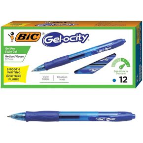 Gel-ocity Original Retractable Gel Pen, Medium Point (0.7 mm), Blue, 12-Count, Pack of 12