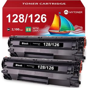 MYTONER 126 128 Black Toner Cartridge Compatible Replacement for Canon CRG-126 CRG-128 Black Toner Cartridge for imageCLASS LBP6200d LBP6230dw D530 mf4450 mf4770n mf4890dw Printer (2 Pack)