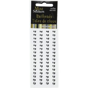 Mark Richards Metal Stickers Nailheads 5mm Round 64/Pkg, Silver