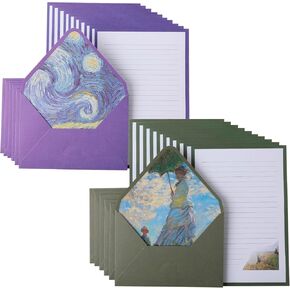 12-Pack Stationery Oil Painting Set Vintage Beautiful Cute Western Envelopes Van Gogh Oil Painting Style, 6 Pieces Per Color, 4.3"" x 6.3"" Blank Stationery Van Gogh Decorated Envelopes