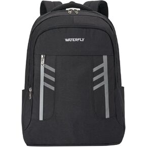WATERFLY 25L Travel Laptop Backpack: 15.6" Laptop Bookbag with Large Padded Compartment College Backpacks for Adult Women Men Flight Approved Business Daypack