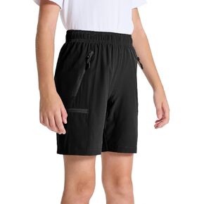 DEVOROPA Youth Boys Hiking Cargo Shorts Lightweight Quick Dry Athletic Running Workout Shorts Water Resistant Zip Pockets in Kuwait