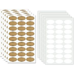 Top label Essential Oil Bottle Labels Stickers,Writabel Kraft Paper Stickers,270 Pcs Essential Oil Bottle Labels and 270 Pcs Label Protectors