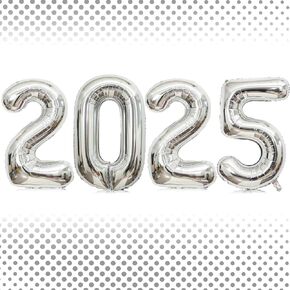 32 Inch Gold Number 2025 Balloons, Big Large Size Giant 2025 Number Balloons New Year Foil Helium Gold Balloons for 2025 Happy New Year Eve Celebration Decorations Party Supplies