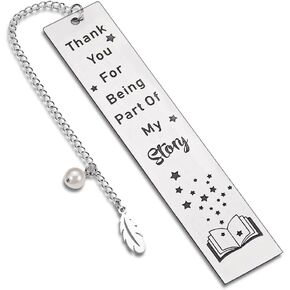 FANICE EOS Bookmarks for Book Lovers, Teacher Appreciation, Retirement, Christmas, Birthday, Boss Gifts - Silver, Stainless Steel, 5.12 inches x 1.02 inches, Pack of 1