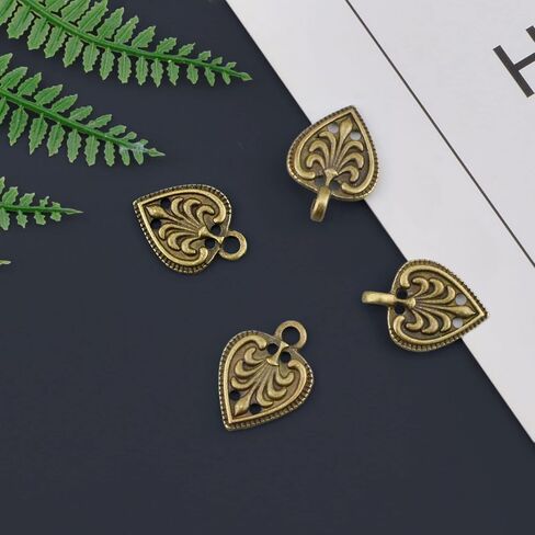 WANDIC Cloak Clasp Fasteners, 6 Pairs Feather-Shape Vintage Cape Sew On Hooks and Eyes Clasps Cardigan Clips for Clothing Sweater Shawl, Bronze in Saudi Arabia