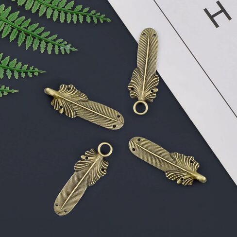 WANDIC Cloak Clasp Fasteners, 6 Pairs Feather-Shape Vintage Cape Sew On Hooks and Eyes Clasps Cardigan Clips for Clothing Sweater Shawl, Bronze in Saudi Arabia