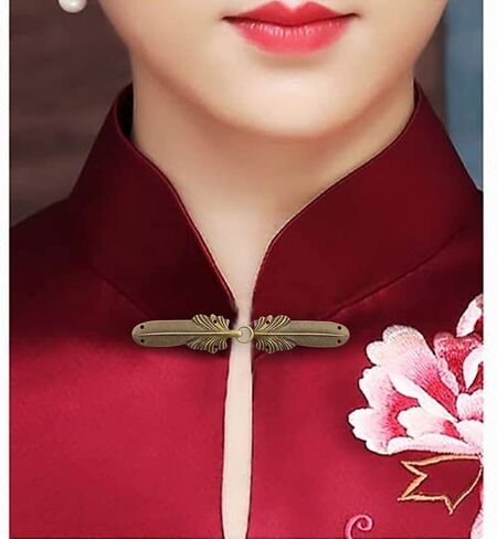 WANDIC Cloak Clasp Fasteners, 6 Pairs Feather-Shape Vintage Cape Sew On Hooks and Eyes Clasps Cardigan Clips for Clothing Sweater Shawl, Bronze in Saudi Arabia