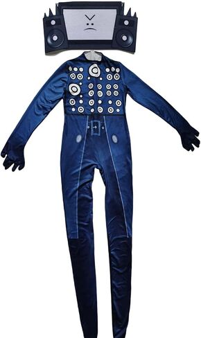 زي كاميرا التلفزيون للأطفال، بدلة رجل الكاميرا، ملابس تنكرية لألعاب الفيديو، ملابس الهالوين in Kuwait