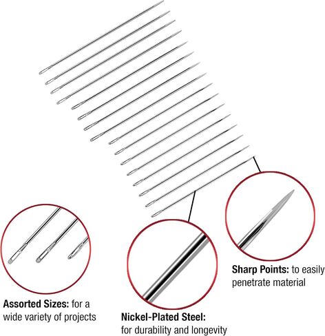 SINGER Sharps Hand Sewing Needles Set - Assorted Sizes 1/5, Multipurpose for All Fabrics, Durable & Precise, Ideal for Repairs and General Sewing, 16pc in Saudi Arabia