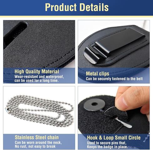 شارة مع حامل شارة جلدي، مطلية بالمينا والمطلية، مناسبة للارتداء ولعب الأدوار - ذهبي in Kuwait