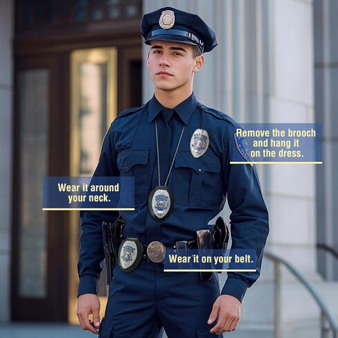 شارة مع حامل شارة جلدي، مطلية بالمينا والمطلية، مناسبة للارتداء ولعب الأدوار - ذهبي in Kuwait