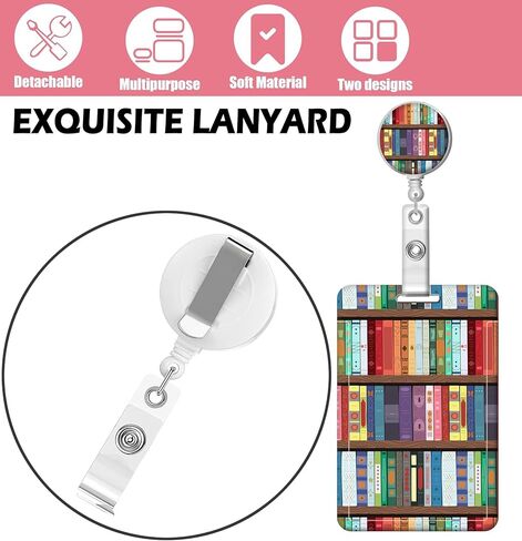 Badge Reels Retractable with Carabiner Reel Clip, ID Name Tag Work Badge Holder Belt Ferrule, Identity ID Badge Holder Cover Case for Office Work Nurse Teacher Student Gifts(Black Leopard) in Kuwait