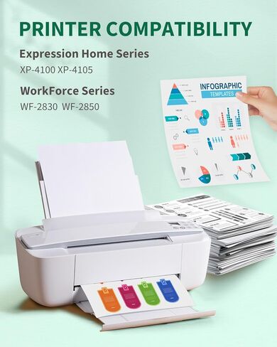 Remanufactured Ink Cartridge Replacement for Epson 410XL Ink Cartridge 5-Pack 410 XL T410XL Works with Expression XP-830 XP-7100 XP-640 XP-530 (Black, Cyan, Magenta, Yellow, Photo Black) in Kuwait