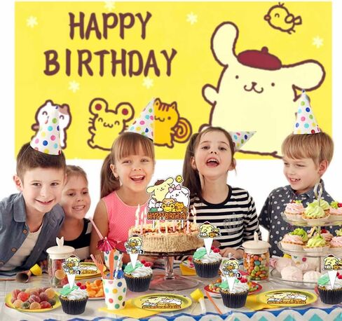 HGB Pompompurin Party Supplies Birthday Decorations Plates Balloons Banner Cake Toppers Set Decorations Decor in Saudi Arabia