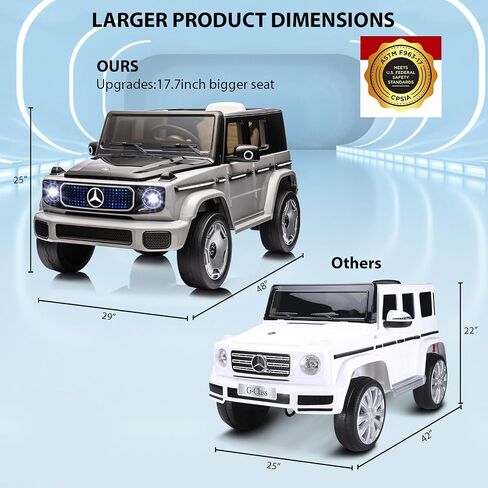 Kids Ride On Car, 12V Licensed Mercedes-Benz Eqg Car with Remote Control, Battery Powered Vehicle Toy with Spring Suspension, Led Lights in Saudi Arabia