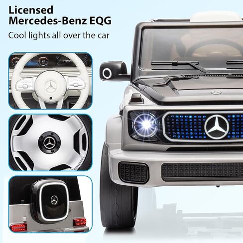 Kids Ride On Car, 12V Licensed Mercedes-Benz Eqg Car with Remote Control, Battery Powered Vehicle Toy with Spring Suspension, Led Lights in Saudi Arabia