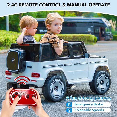 Kids Ride On Car, 12V Licensed Mercedes-Benz Eqg Car with Remote Control, Battery Powered Vehicle Toy with Spring Suspension, Led Lights in Saudi Arabia