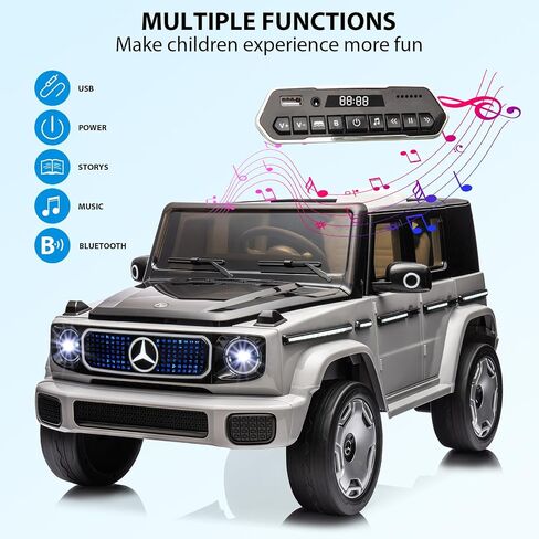 Kids Ride On Car, 12V Licensed Mercedes-Benz Eqg Car with Remote Control, Battery Powered Vehicle Toy with Spring Suspension, Led Lights in Saudi Arabia