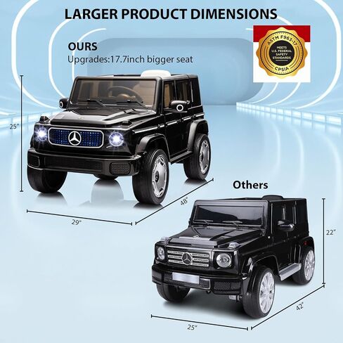 Kids Ride On Car, 12V Licensed Mercedes-Benz Eqg Car with Remote Control, Battery Powered Vehicle Toy with Spring Suspension, Led Lights in Saudi Arabia