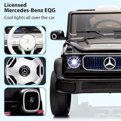Kids Ride On Car, 12V Licensed Mercedes-Benz Eqg Car with Remote Control, Battery Powered Vehicle Toy with Spring Suspension, Led Lights in Saudi Arabia