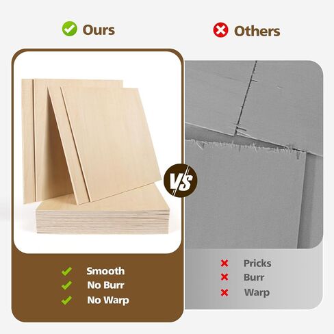 Adrattnay 36Pcs Basswood Sheets 1/8 Plywood, 3mm Basswood for Laser Cutting and Engraving, 12 x 12" Basswood Plywood for Model Architectural Wood Burning and Carving, Unfinished DIY Basswood in Saudi Arabia