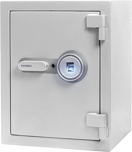 Barska Digital Biometric Fingerprint Fireproof Security Home Jewelry Gun Safe with Lock Out & Silent Mode, Long Locking Bolts, Carpeted Interior, Key Hooks & Net Pocket in Saudi Arabia