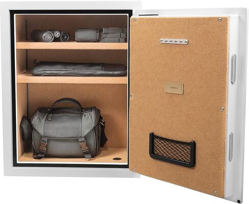 Barska Digital Biometric Fingerprint Fireproof Security Home Jewelry Gun Safe with Lock Out & Silent Mode, Long Locking Bolts, Carpeted Interior, Key Hooks & Net Pocket in Kuwait