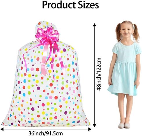 Diueoly 2 Pcs Extra Large Gift Bags 36'' x 48'' Oversized Plastic Storage Bags with Pull Flowers Jumbo Wrapping Bags for Presents Birthday Party Bridal Showers Baby Showers in Kuwait