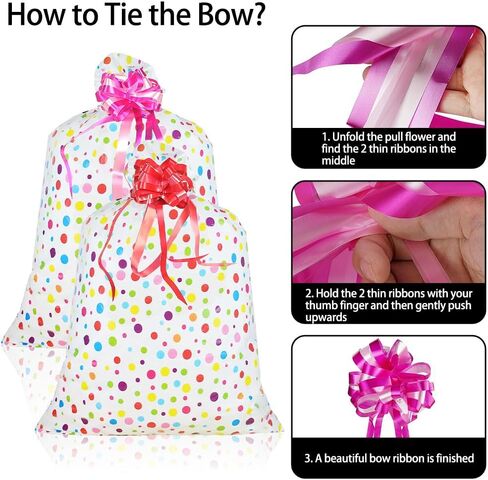 Diueoly 2 Pcs Extra Large Gift Bags 36'' x 48'' Oversized Plastic Storage Bags with Pull Flowers Jumbo Wrapping Bags for Presents Birthday Party Bridal Showers Baby Showers in Kuwait