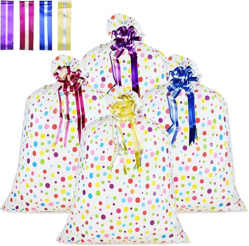 Diueoly 2 Pcs Extra Large Gift Bags 36'' x 48'' Oversized Plastic Storage Bags with Pull Flowers Jumbo Wrapping Bags for Presents Birthday Party Bridal Showers Baby Showers in Saudi Arabia