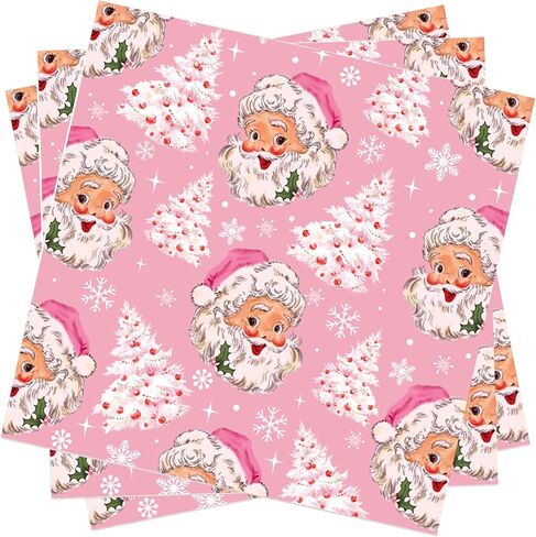 40Pcs Pink Christmas Party Napkins Santa Xmas Tree Disposable Paper Napkins Pink Xmas Tree Napkin Merry Christmas Luncheon Napkins for Xmas Winter Holiday Themed Birthday Party Supplies,6.5 x 6.5 Inch in Saudi Arabia