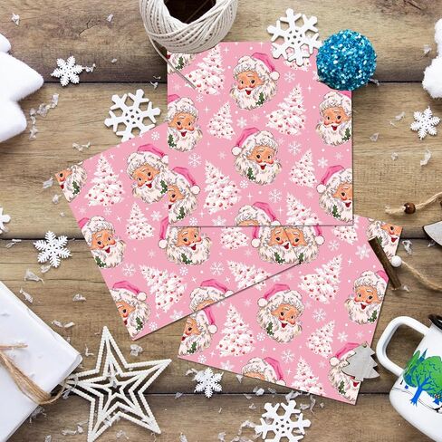 40Pcs Pink Christmas Party Napkins Santa Xmas Tree Disposable Paper Napkins Pink Xmas Tree Napkin Merry Christmas Luncheon Napkins for Xmas Winter Holiday Themed Birthday Party Supplies,6.5 x 6.5 Inch in Saudi Arabia