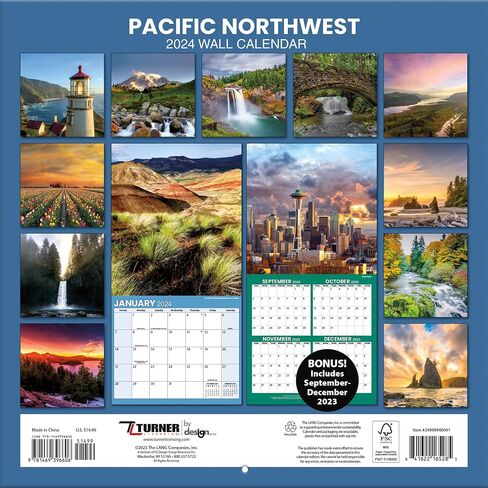 TURNER PHOTOGRAPHIC Pacific Northwest 12x12 Photo Wall Calendar (25998940041) in Saudi Arabia