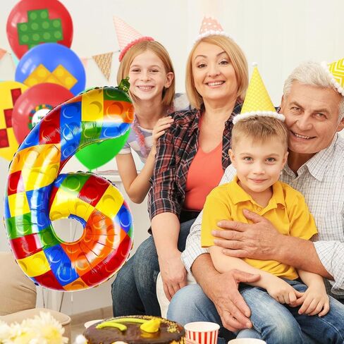 بالون رقم 40 بوصة، عدد 6 بالونات ملونة، بالونات فويل من رقائق معدنية، أرقام كبيرة بالونات الهيليوم للفتيات والأولاد، ديكورات حفلات أعياد الميلاد (رقم 6) in Saudi Arabia