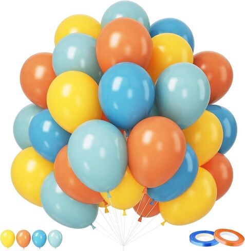 Rainbow Balloons, 12 Inch 50pcs Multicolor Rainbow Neon Colorful Balloon in Saudi Arabia
