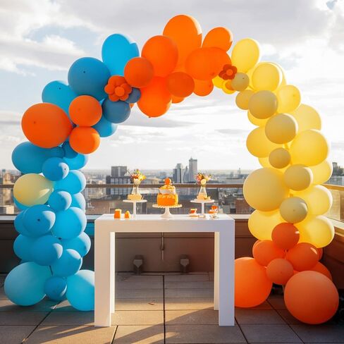 Rainbow Balloons, 12 Inch 50pcs Multicolor Rainbow Neon Colorful Balloon in Saudi Arabia