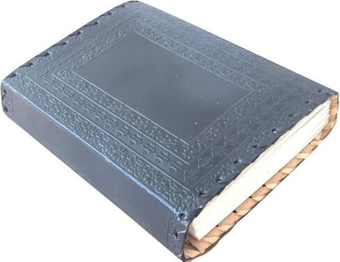 LGAB Leather Journal with lock Writing Pad | Unlined Notepad Book with Lock & Key for Men & Women (Black) in Saudi Arabia