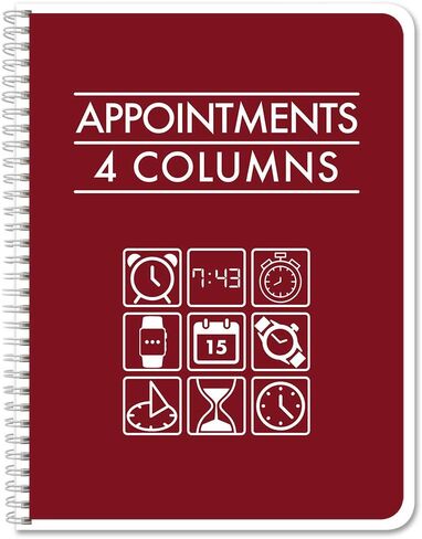 BookFactory 8 or 16 Column Appointment Book/Appointment Tracking Logbook/Notebook (8 (Eight) Columns Columnar Book Format) - 100 Pages, 12" x 11" Wire-O (APP-100-CCW-PP-(Appointment-8)) in Saudi Arabia