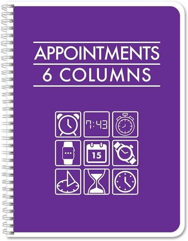 BookFactory 8 or 16 Column Appointment Book/Appointment Tracking Logbook/Notebook (8 (Eight) Columns Columnar Book Format) - 100 Pages, 12" x 11" Wire-O (APP-100-CCW-PP-(Appointment-8)) in Saudi Arabia
